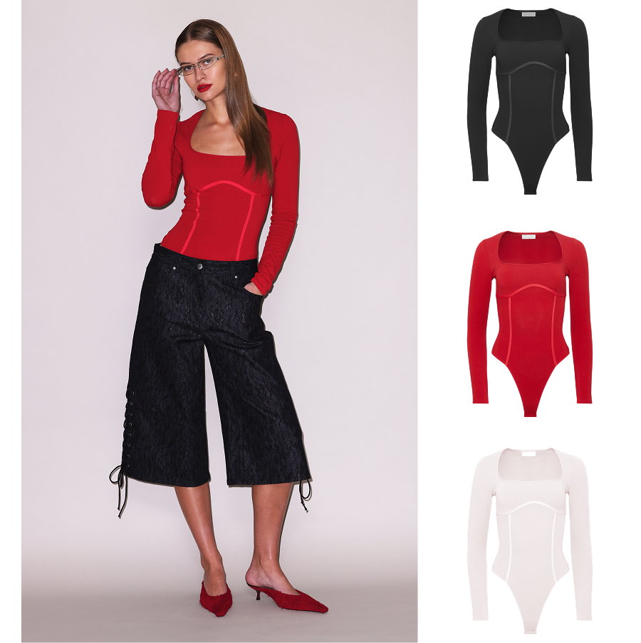 Organic Cotton Scoop Neck Long Sleeve Bodysuit