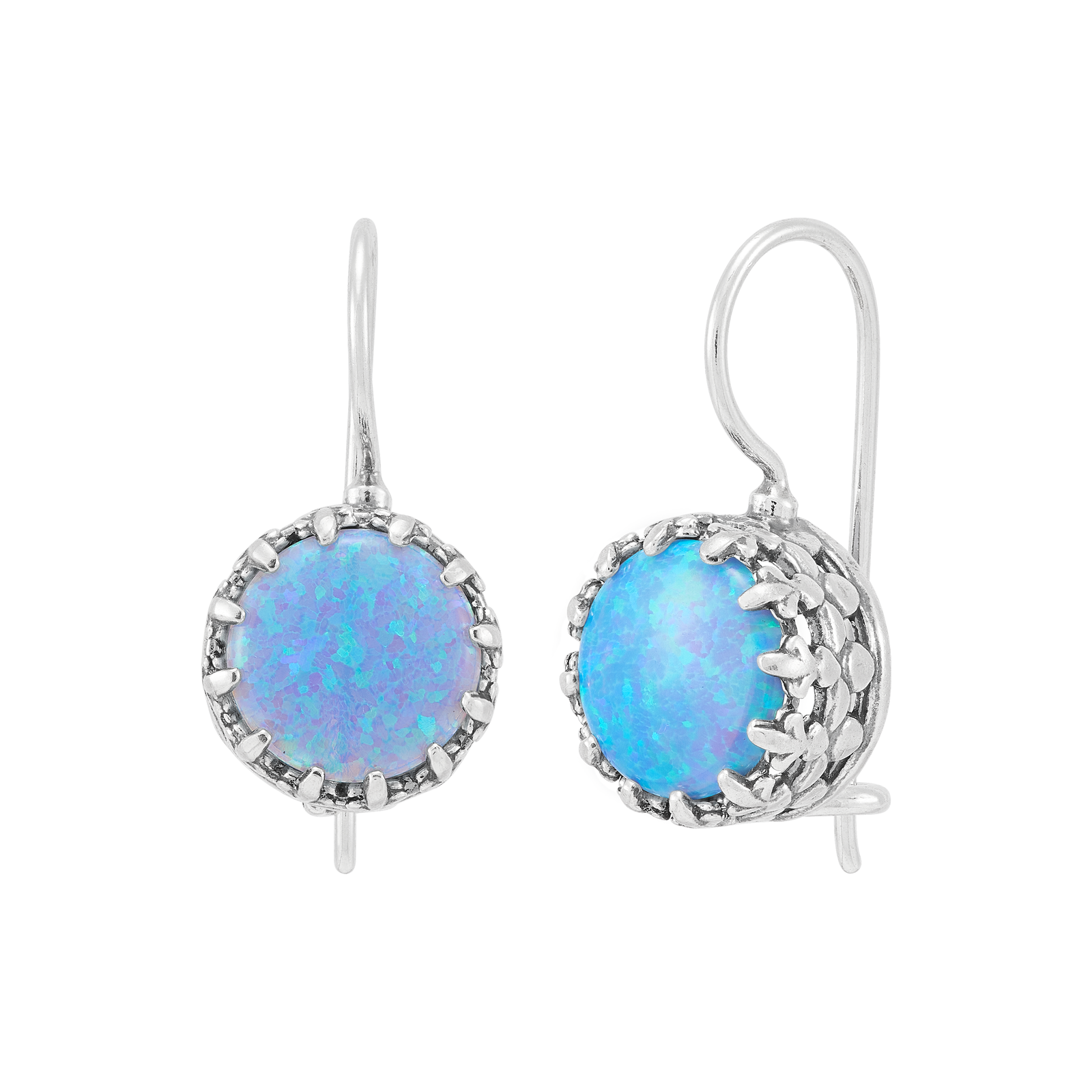 Ice Globes Drop Earrings, Blue Opal
