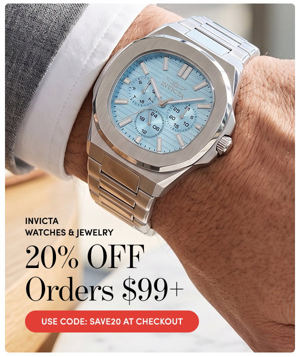 INV-48328 | INVICTA Watches & Jewelry – 20% Off Orders $99+ with Code: SAVE20