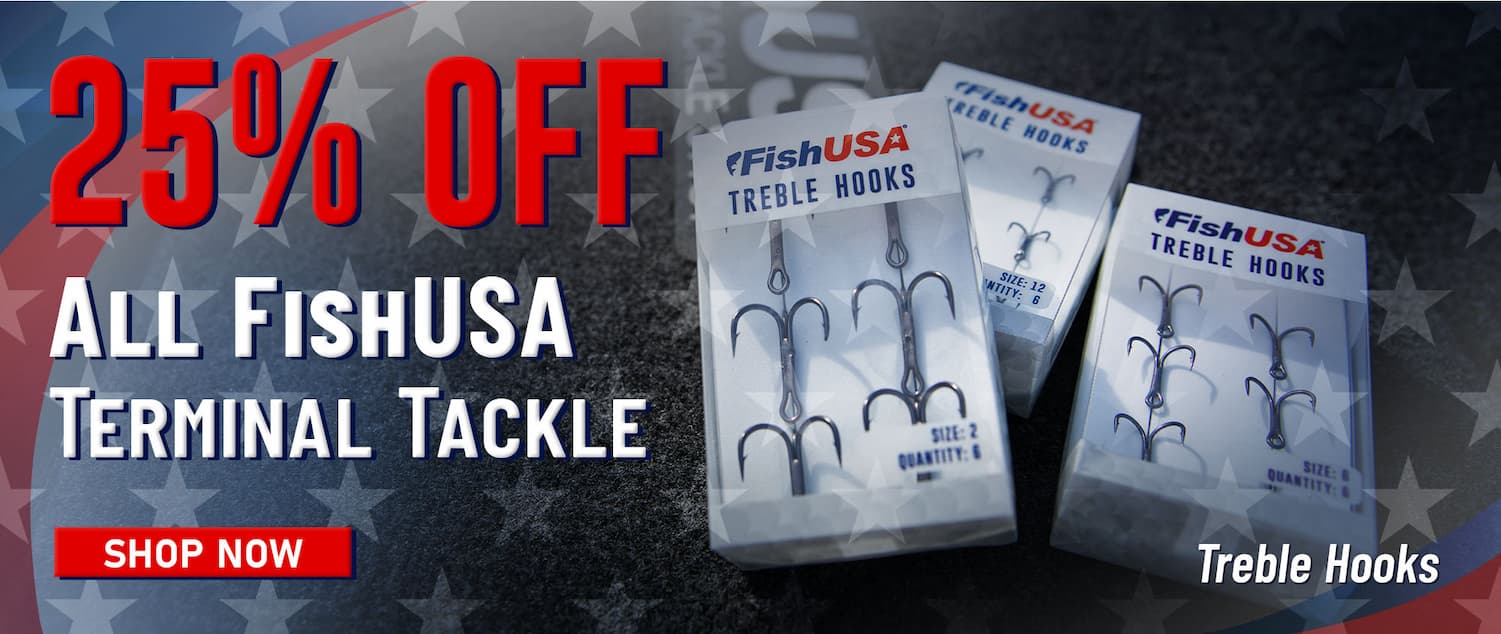25% Off All FishUSA Terminal Tackle Treble Hooks Shop Now