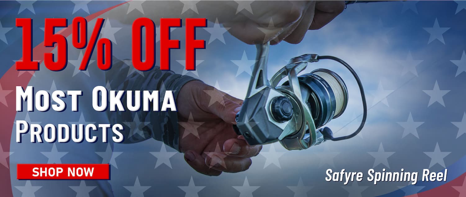 15% Off Most Okuma FIshing Products Safyre Spinning Reel Shop Now