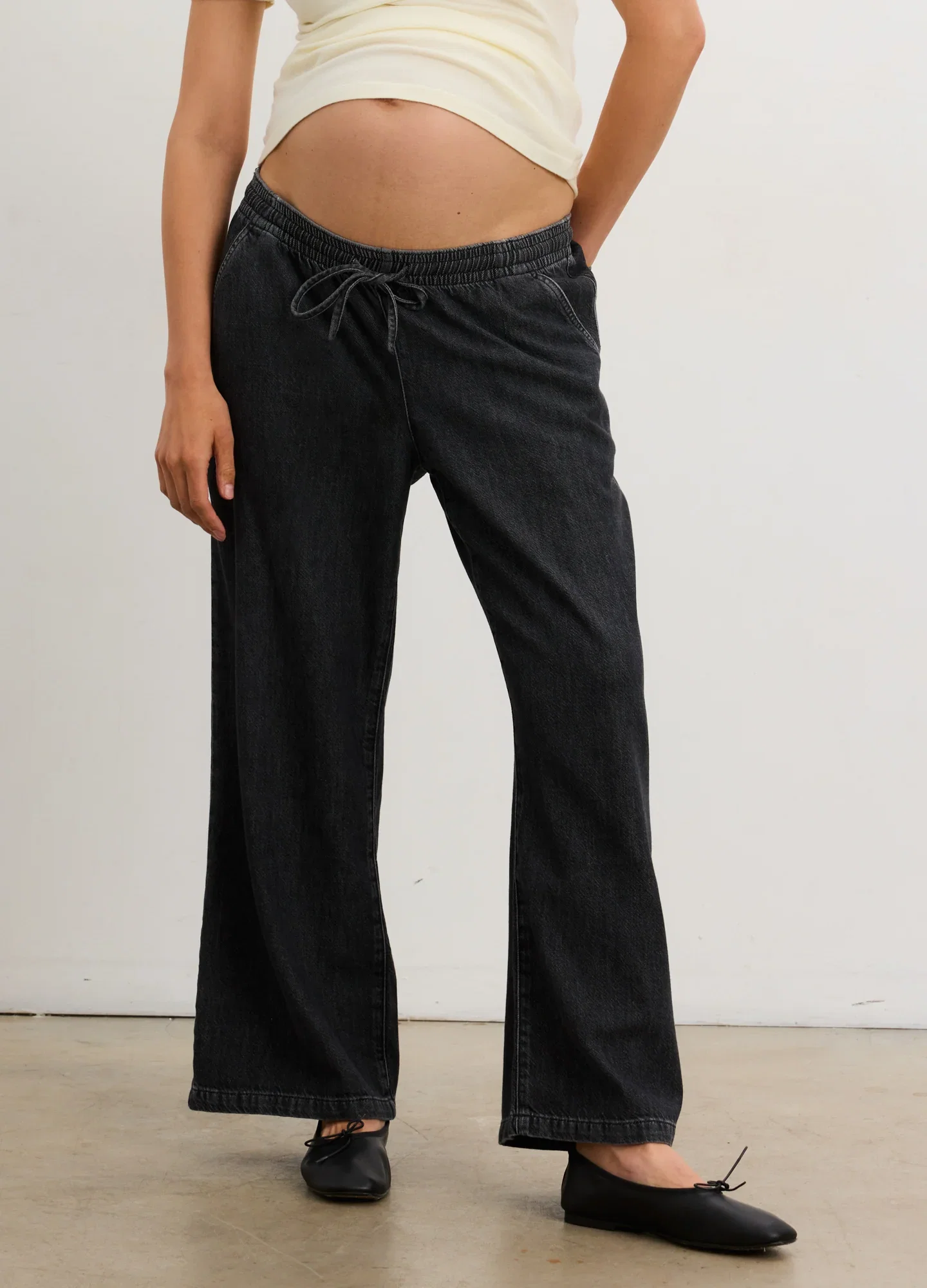 Image of The Drapey Denim Wide Leg Pant