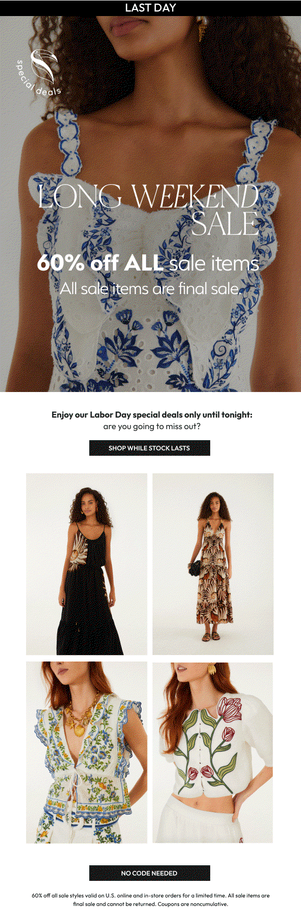 LAST DAY OF AN EXTRA 30% OFF