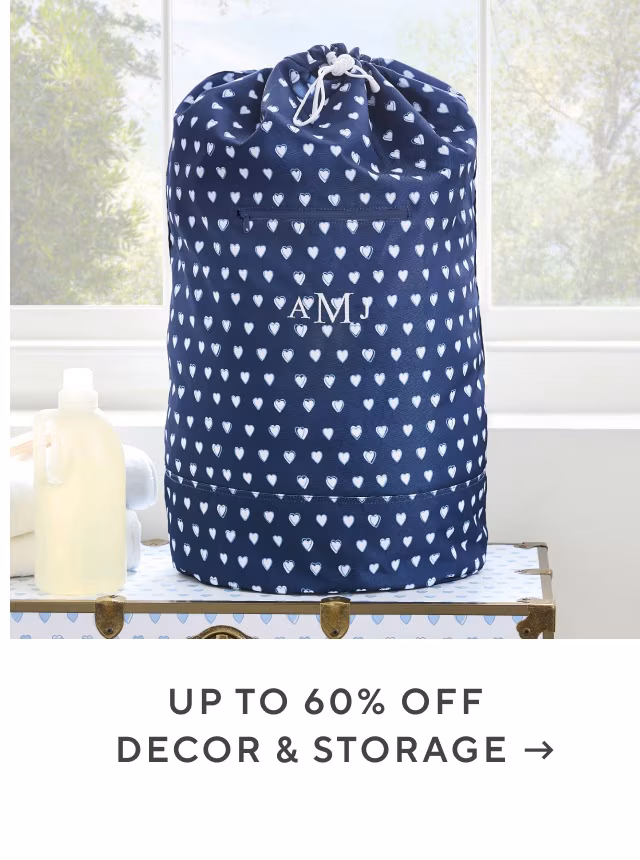 Up to 60% off decor and storage