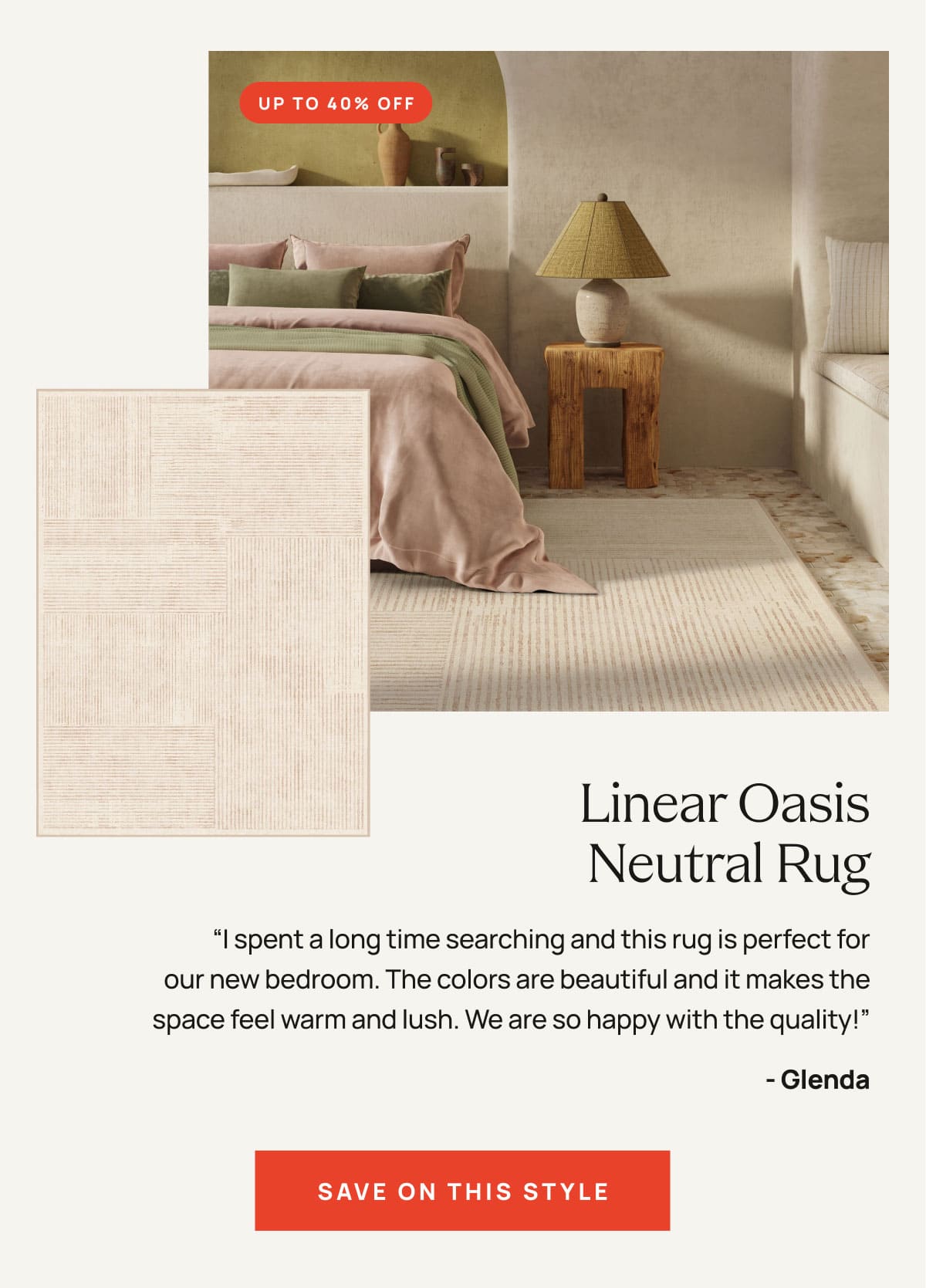 Linear Oasis Neutral Rug | Save On This Style