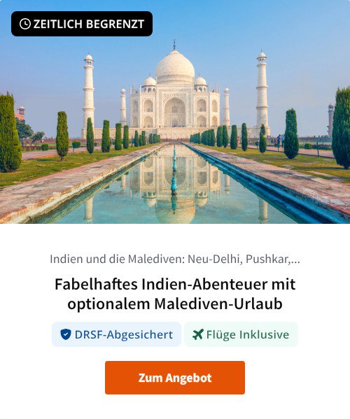 Fabelhaftes Indien-Abenteuer mit optionalem Malediven-Urlaub