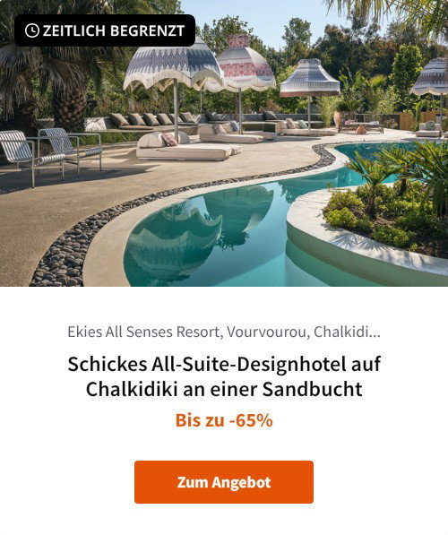Schickes All-Suite-Designhotel auf Chalkidiki an einer Sandbucht
