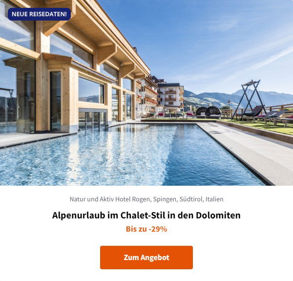 Alpenurlaub im Chalet-Stil in den Dolomiten