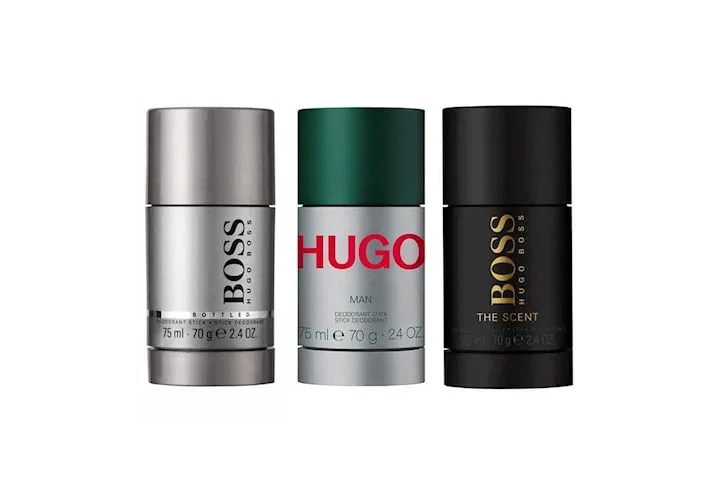 3-pack Hugo Boss Deostick (Bottled + Hugo Man + The Scent 75ml)