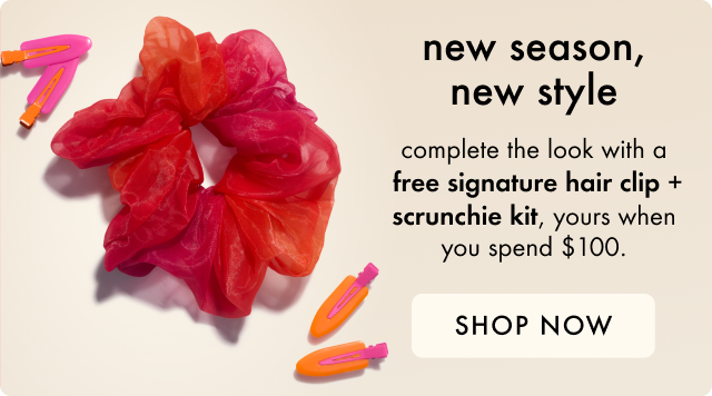 get a free hair clips + scrunchie kit with orders over $100