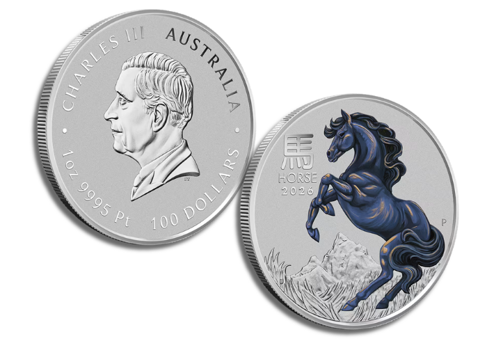 2026 1 oz Colorized Australian Platinum Lunar Horse Coin