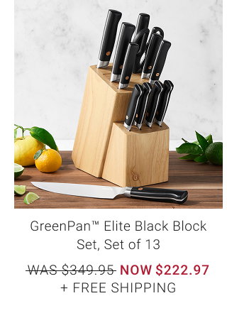 GreenPan™ Elite Black Block Set, Set of 13 - WAS $349.95 - NOW $222.97 + Free Shipping