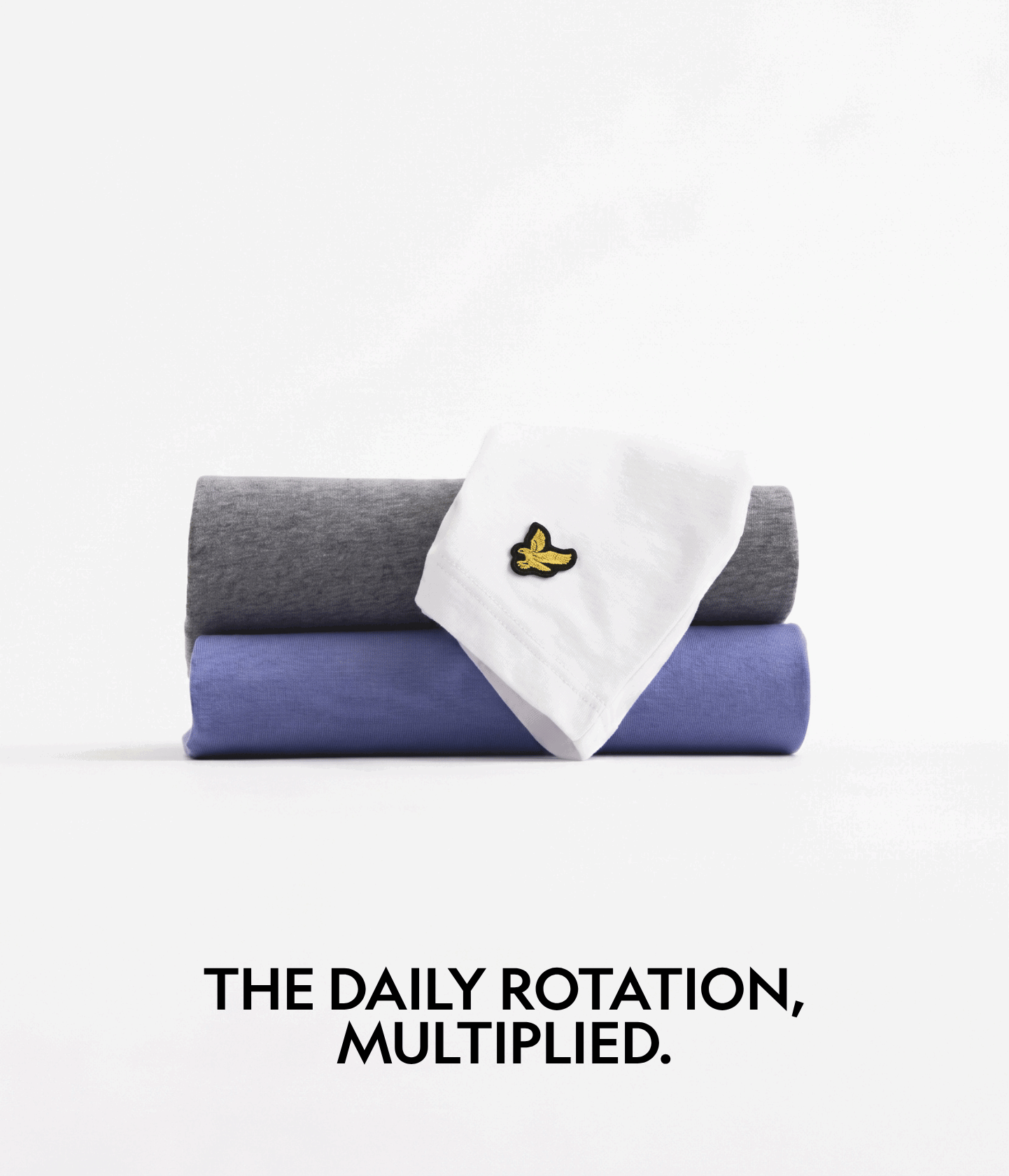 Folded t-shirts stacked