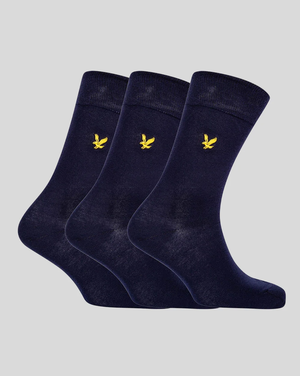 3 Pack Basic Socks With Eagle Embroidery