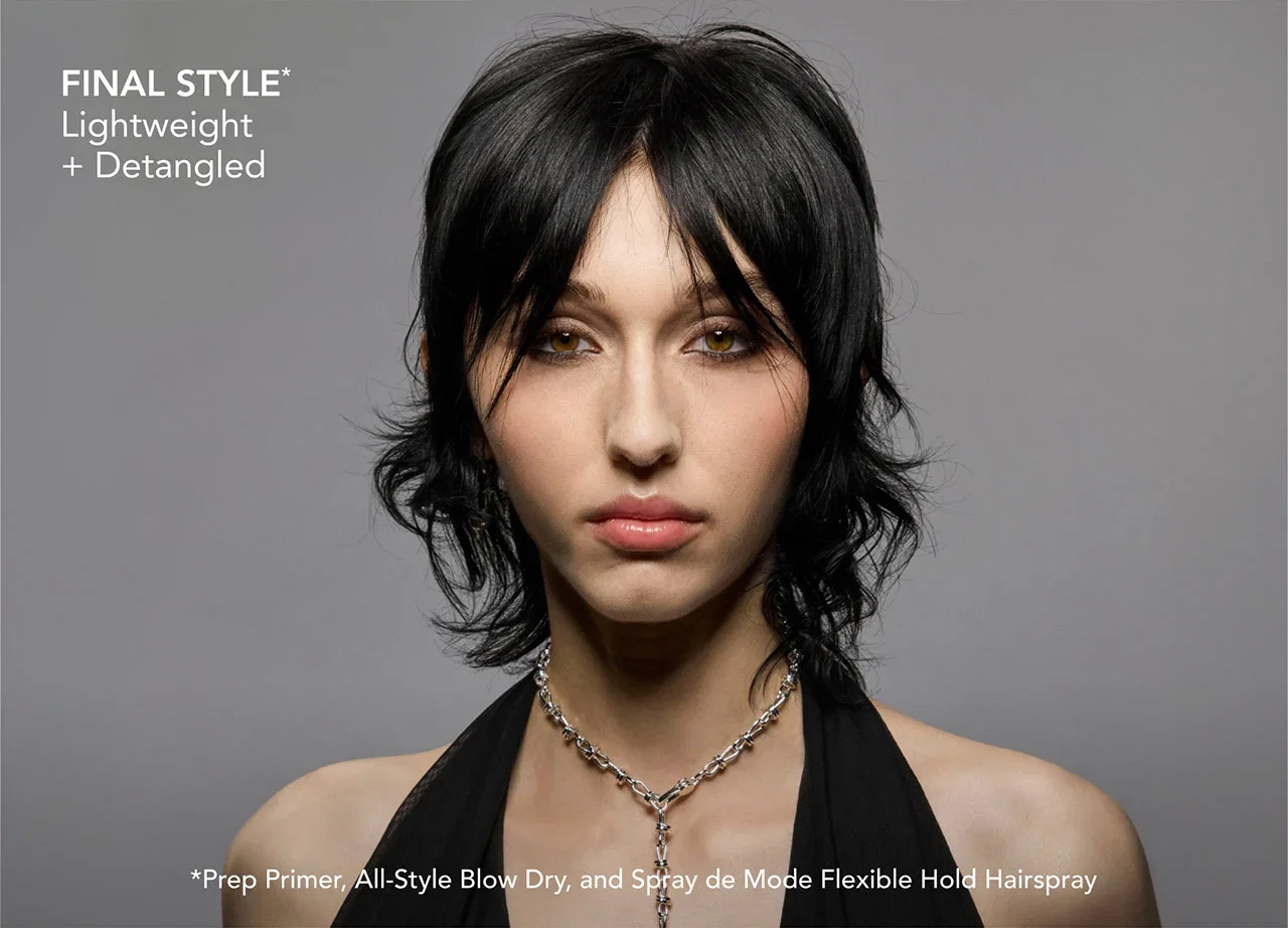 FINAL STYLE* Lightweight + Detangled | *Prep Primer, All-Style Blow Dry, and Spray de Mode Flexible Hold Hairspray