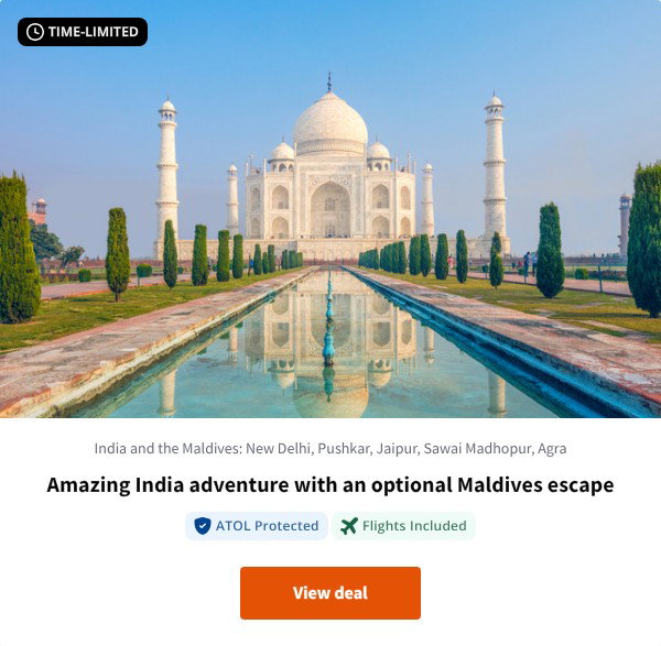 Amazing India adventure with an optional Maldives escape
