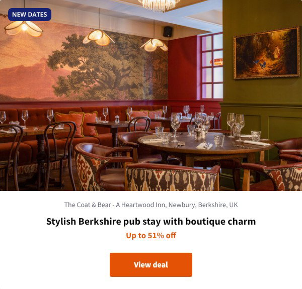 Stylish Berkshire pub stay with boutique charm