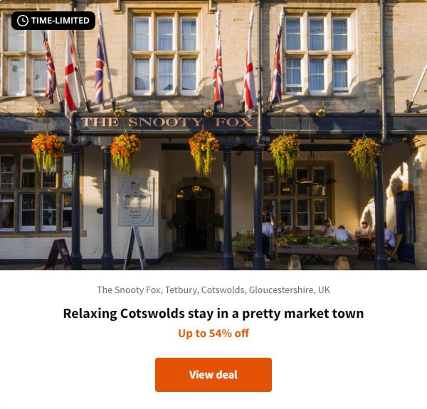 Relaxing Cotswolds stay in a pretty market town