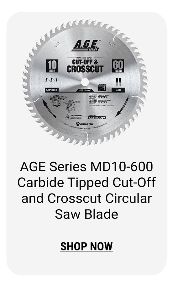 AGE Series MD10-600 Carbide Tipped Cut-Off and Crosscut Circular Saw Blade