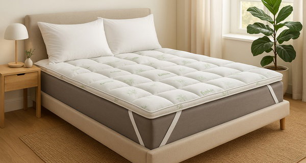 Surmatelas "Bamboo", 8 cm d'épaisseur, microfibres-balls, Sampur