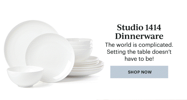 Studio 1414 Dinnerware The world is complicated. Setting the table doesn't have to be! SHOP NOW