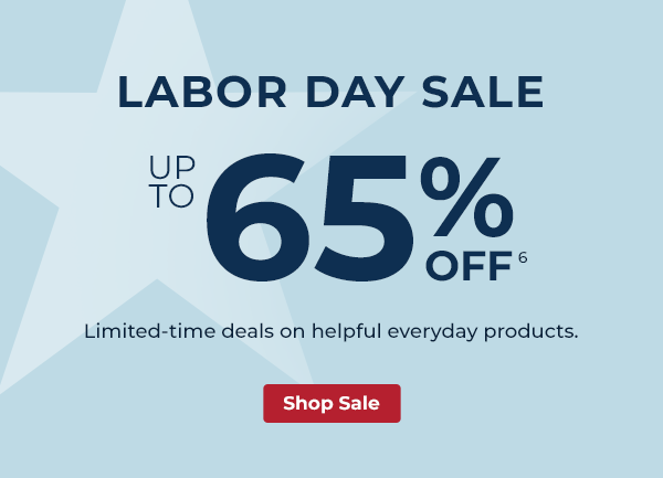 LABOR DAY SALE.  Limited-time deals on helpful everyday products.