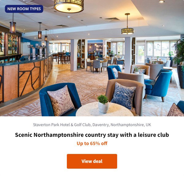 Scenic Northamptonshire country stay with a leisure club
