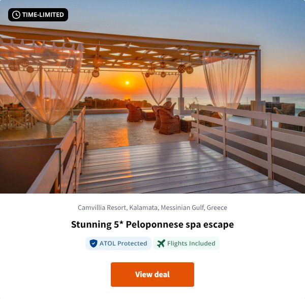Stunning 5* Peloponnese spa escape