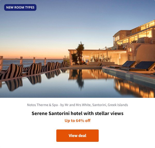 Serene Santorini hotel with stellar views