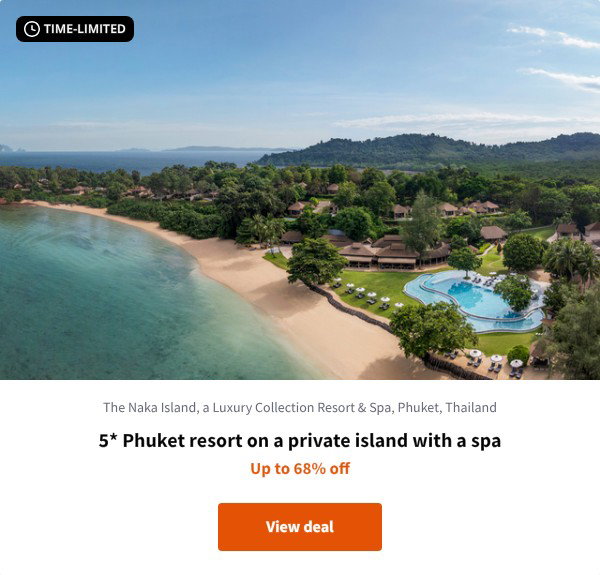 5* Phuket resort on a private island with a spa