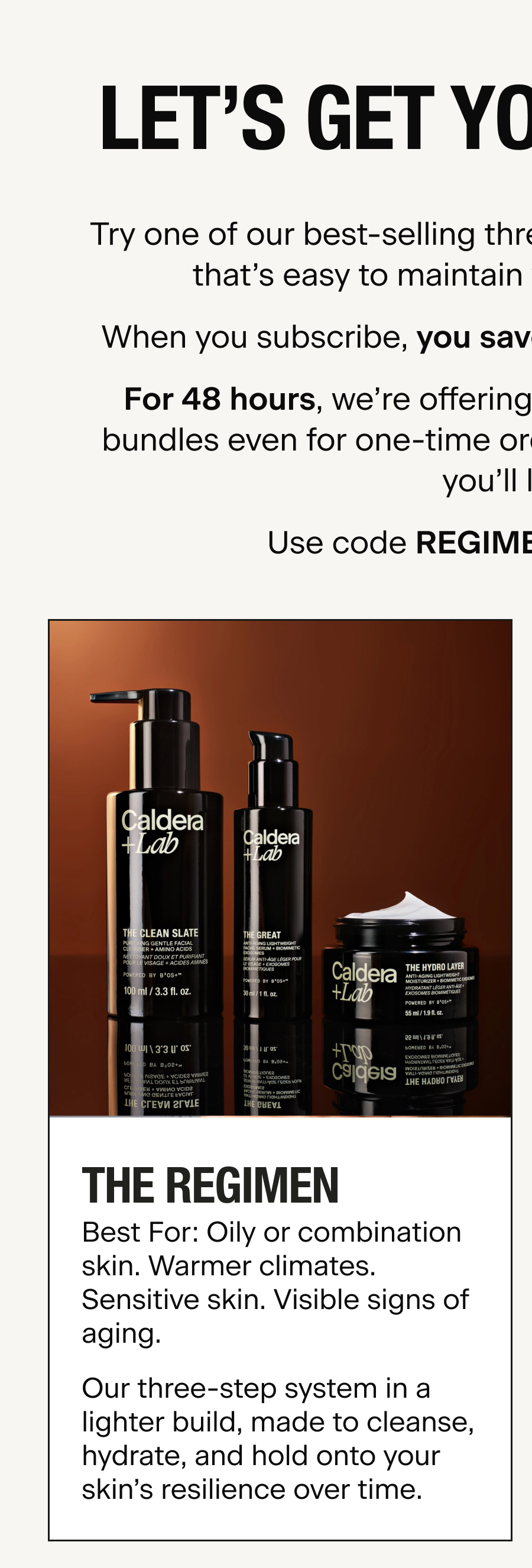 SAVE ON THE REGIMEN - USE CODE REGIMEN20