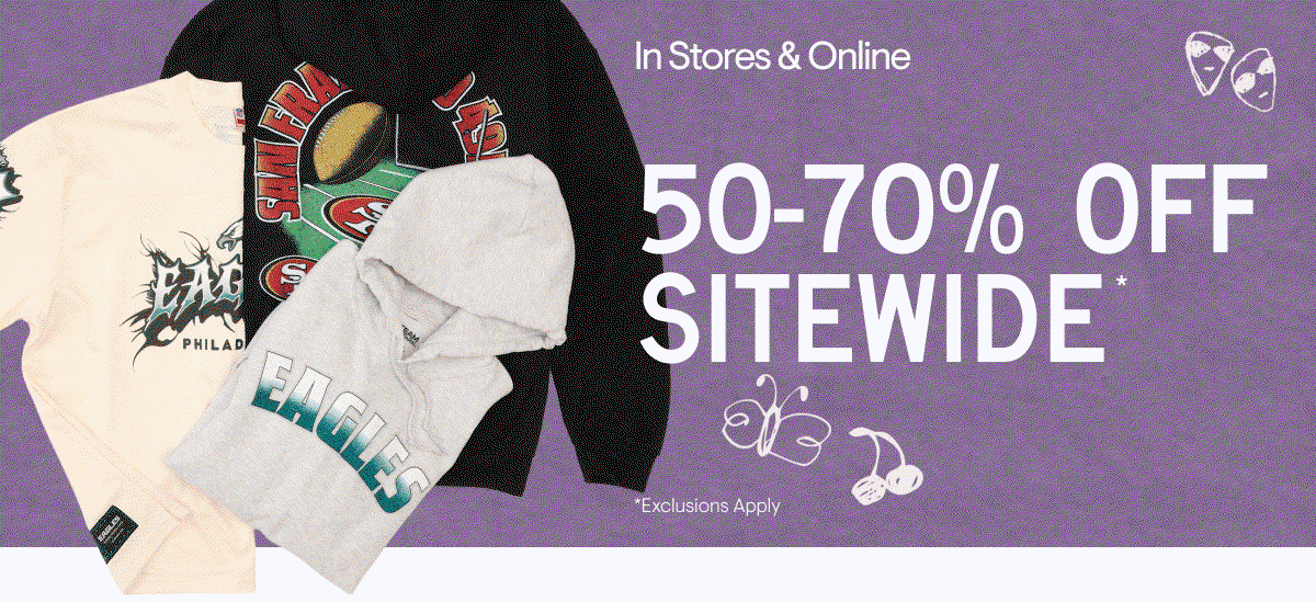 50-70% off Sitewide