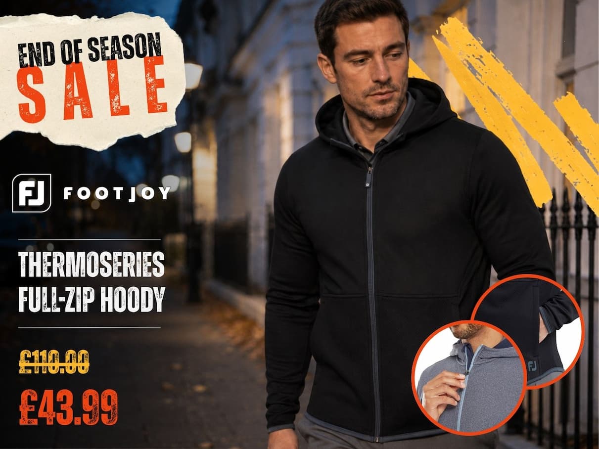Footjoy Mens ThermoSeries Moisture Wicking Full Zip Golf Hoody