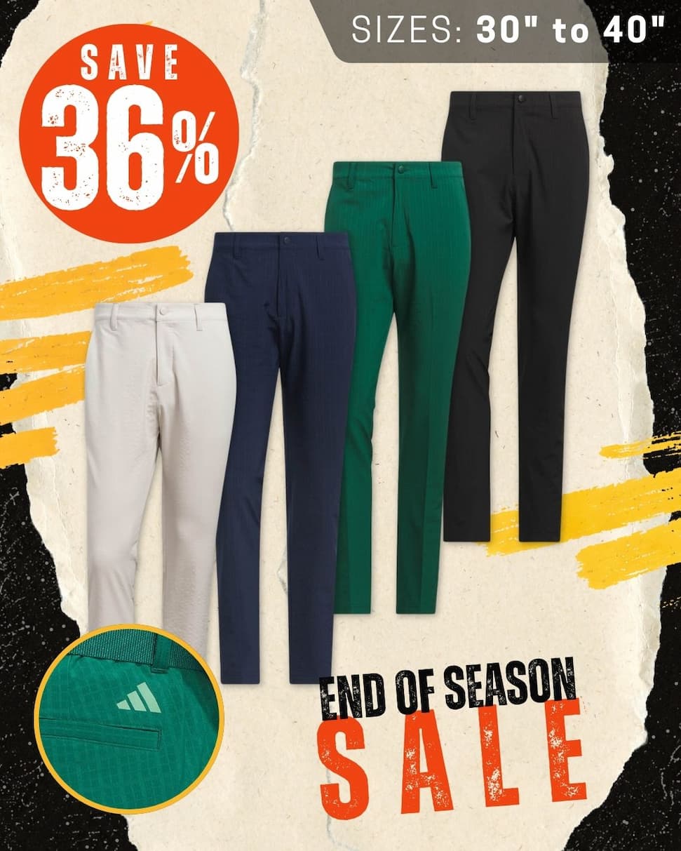 adidas Golf Mens Fall Weight Durable Water Repellent Fleece Lined Trousers