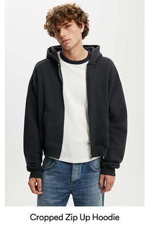 Cropped Zip Up Hoodie