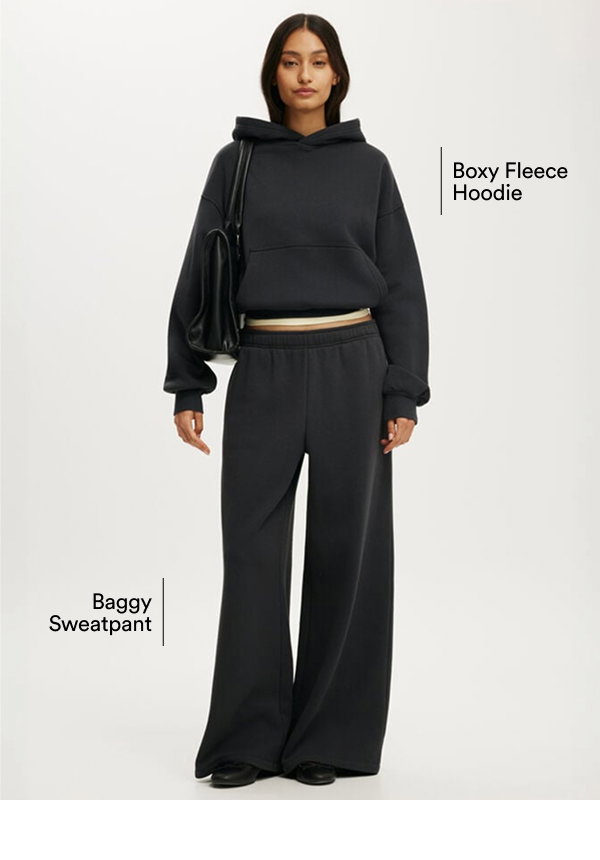 Boxy Fleece Hoodie and Baggy Sweatpant