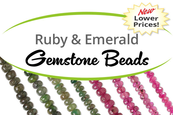 Ruby & Emerald Gemstone Beads - New Lower Prices