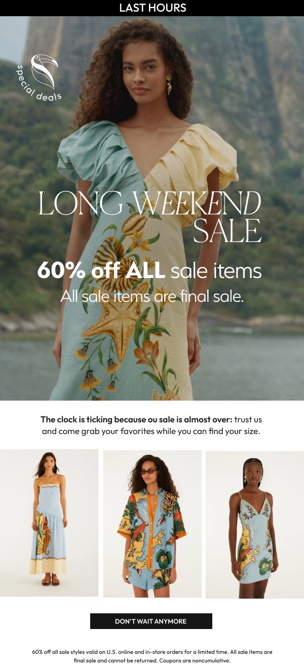 LAST HOURS of 60% OFF
