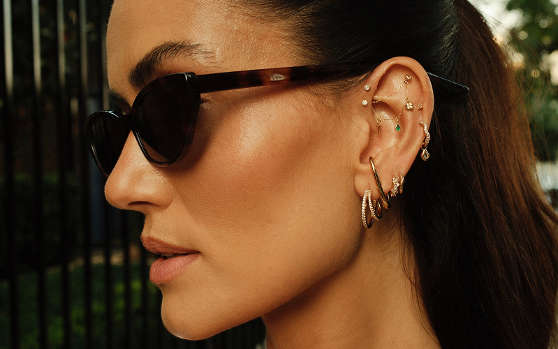 Orbit dome studs in gold