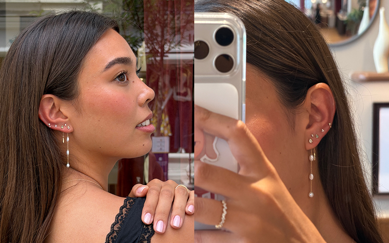 Pre-order our Pearl Chain Drop Studs