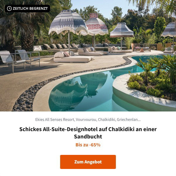 Schickes All-Suite-Designhotel auf Chalkidiki an einer Sandbucht