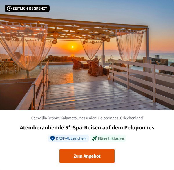 Atemberaubende 5*-Spa-Reisen auf dem Peloponnes