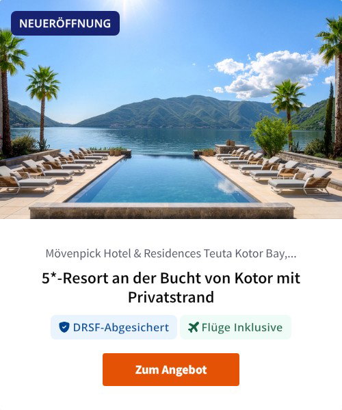 5*-Resort an der Bucht von Kotor mit Privatstrand