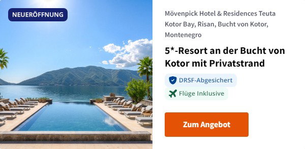 5*-Resort an der Bucht von Kotor mit Privatstrand