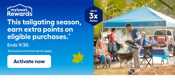 mylowe's Rewards. Up to 3x Points This tailgating season, earn extra points on eligible purchases.