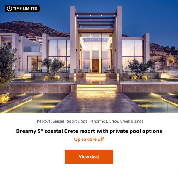 Dreamy 5* coastal Crete resort with private pool options