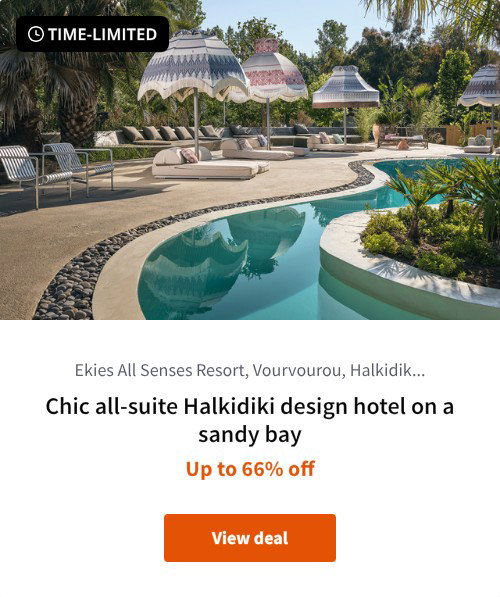Chic all-suite Halkidiki design hotel on a sandy bay