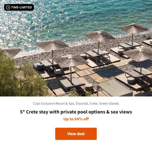 5* Crete stay with private pool options & sea views