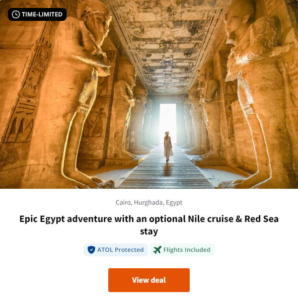 Epic Egypt adventure with an optional Nile cruise & Red Sea stay