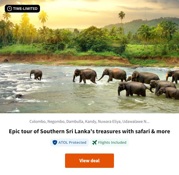 Epic tour of Southern Sri Lanka's treasures with safari & more